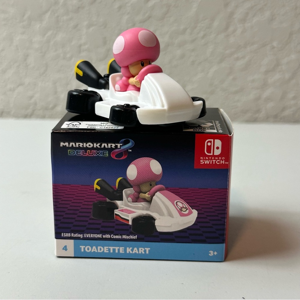 Mario Kart 8 Deluxe McDonald's 2024 Happy Meal Toy featuring Toadette Pink Kart